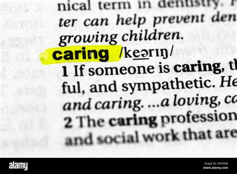 Highlighted Word Caring Concept And Meaning Stock Photo Alamy