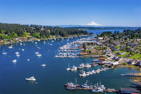 Aerial View Of Gig Harbor Washington Photograph By Mike Centioli Fine