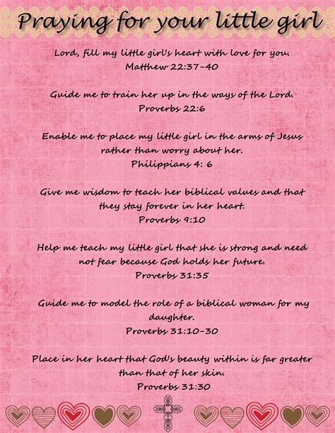 Praying For Your Little Girl Printable Mended By Mercy