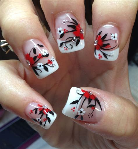 Robin Moses Inspired By Strawberry Swirl Flower Nail Designs Red Nail