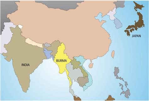 Map Of Burma Myanmar In World Map South Eastern Asia Asia