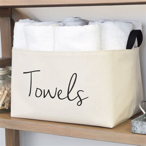 Here, nine ways to store towels so they stay pretty, not mildewy. asouthernbucket Towels Fabric Storage Basket | Wayfair