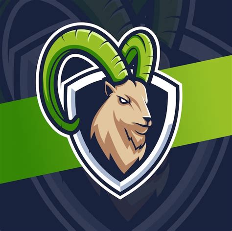 فایل ویژه  Goat head mascot esport logo design Premium Vector