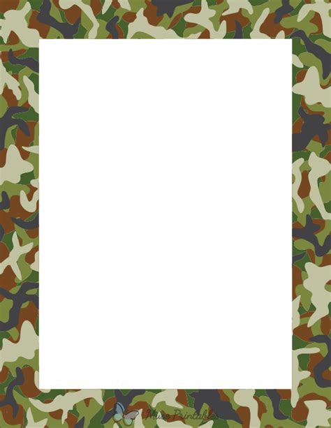 Printable Jungle Camouflage Page Border