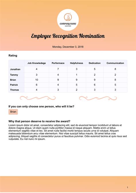 Employee Of The Month Voting Template Pdf Templates Jotform