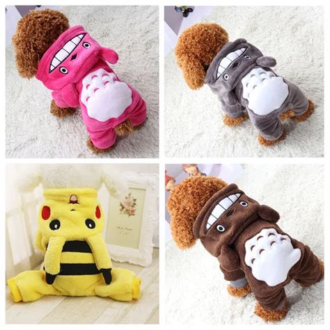 Lovely Puppy Coats Anime Totoro Pikachu Design Dogs Clothes Cartoon