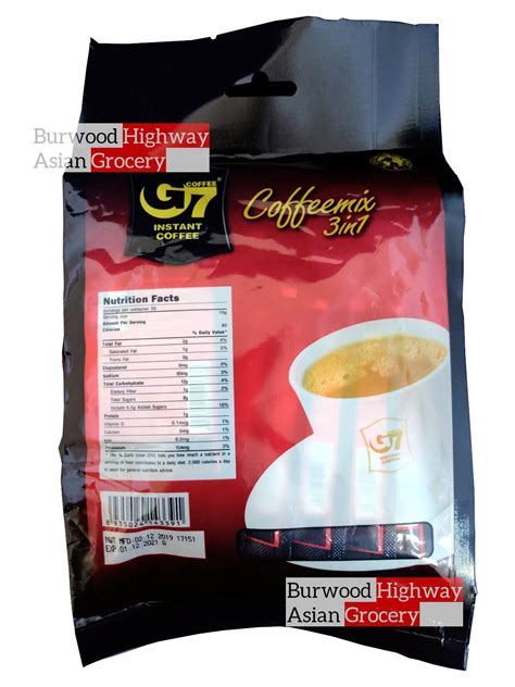 Trung Nguyen G7 Coffee Instant Coffee Coffeemix 3 In 1 16g X20 Sachets