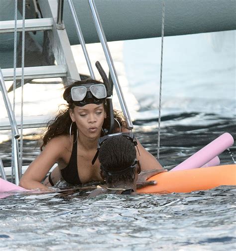 Rihanna In Bikini At A Boat In Barbados Hawtcelebs