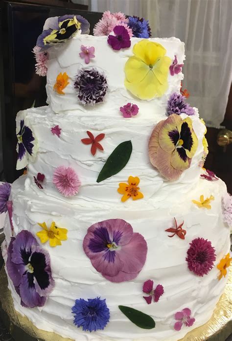 Real Edible Flower Cake Icing Flowers Edible Flowers Cake Flower Cake