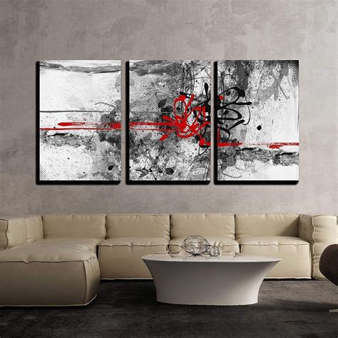 Wall26 3 Piece Canvas Wall Art Highly Detailed Grunge Abstract