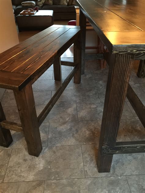 2x4 outdoor end table from girl, just diy! Ana White | Bar Height Farmhouse Table / Benches - DIY Projects
