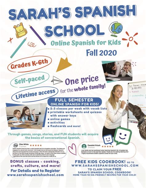 Fall 2020 Flyer Sarahs Spanish School