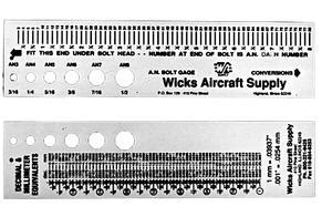 Vinyl Bolt Gauge Wicks Aircraft Parts