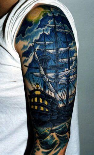 Owl & skull back tattoo. Captains quarters | Sky tattoos, Boat tattoo, Ship tattoo