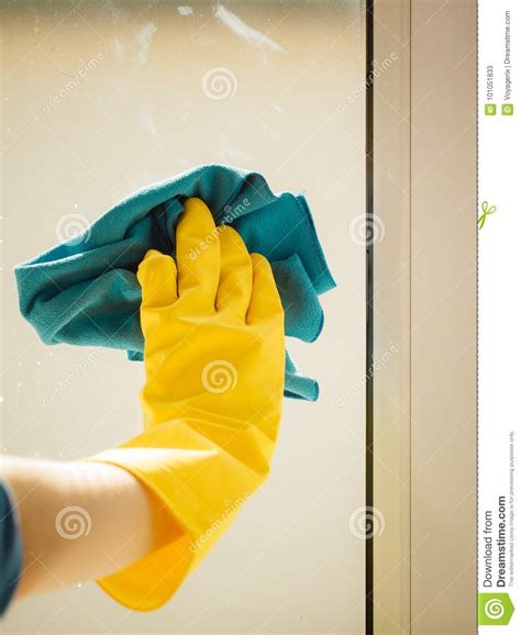 hand cleaning window at home using detergent rag stock image image of home cloth 101051833
