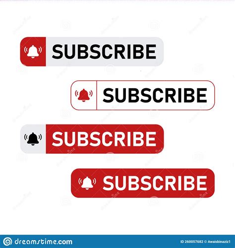 Channel Subscribe Button Template Design Stock Illustration