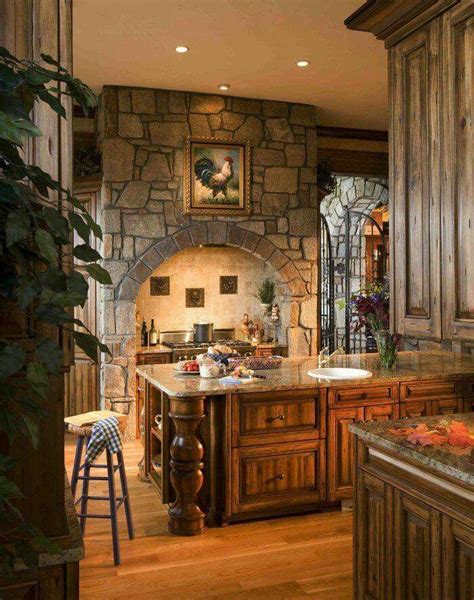 French Country Gothic Kitchen In 2019 Tuscan Kitchen Design