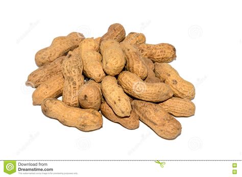 A Bunch Of Unshelled Peanuts Stock Photo Image Of White Background