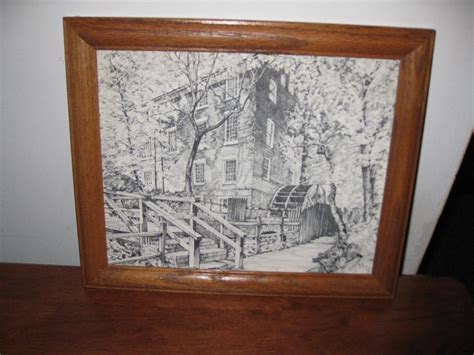 The Old Grist Mill 1852 Print In Natural Oak Frame 9 34 X 11 34