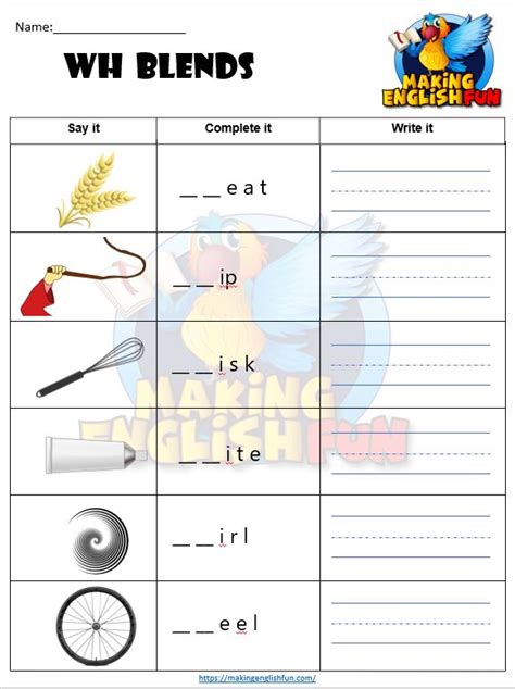 Wh Digraph Worksheets Printable Word Searches