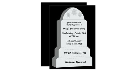Plain Tombstone Unveiling Invitation Cards