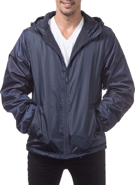 Pro Club Mens Fleece Lined Windbreaker Jacket Amazonca Clothing