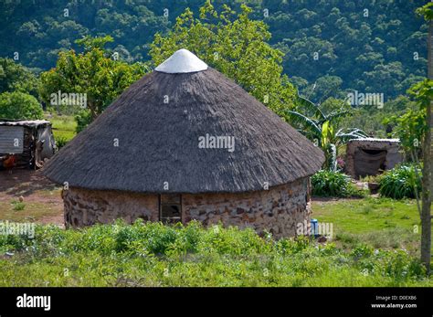 Visitors To The Typical Zulu Homestead In Kwazulu Natal South Africa