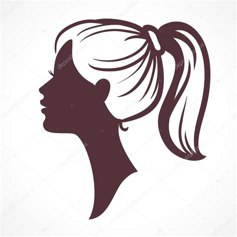 Woman Face Silhouette Girl Head — Stock Vector © Prezent 109194788