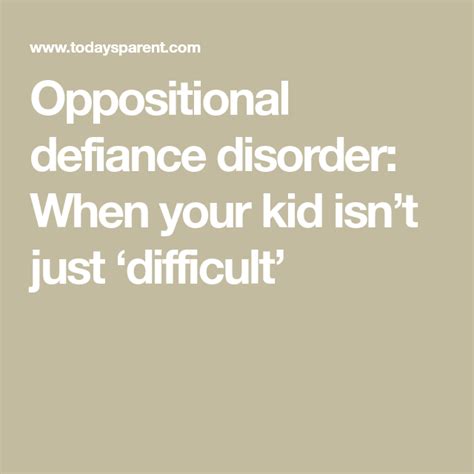 Oppositional Defiance Disorder When Your Kid Isnt Just ‘difficult