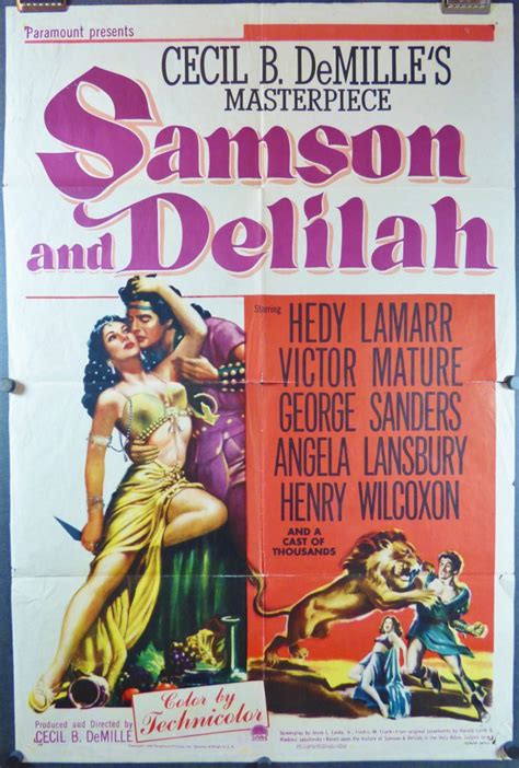 SAMSON AND DELILAH Original Hedy Lamarr Movie Poster Original