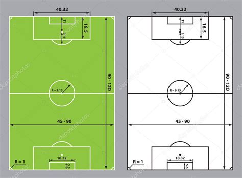 Soccer Or Football Field Size — Stock Vector © Extracoin 153047016