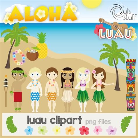 Luau Clipart Aloha Clipart Luau Party Hawaii Clipart Hula Clipart