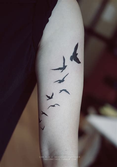 Louis Wanted To Get 9 Flying Birds Silhouettes Inked On Her Arm I