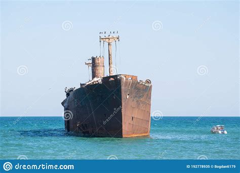 A Shipwreck An Old Wreck Abandoned At Sea Stock Image Image Of Crash