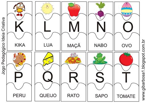 Idéias Para Educação Infantil Jogo Pedagógico Letras Do Alfabeto