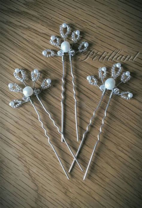 Bridal Hair Pins With Seed Beads And Freshwater Pearls Bead Hair