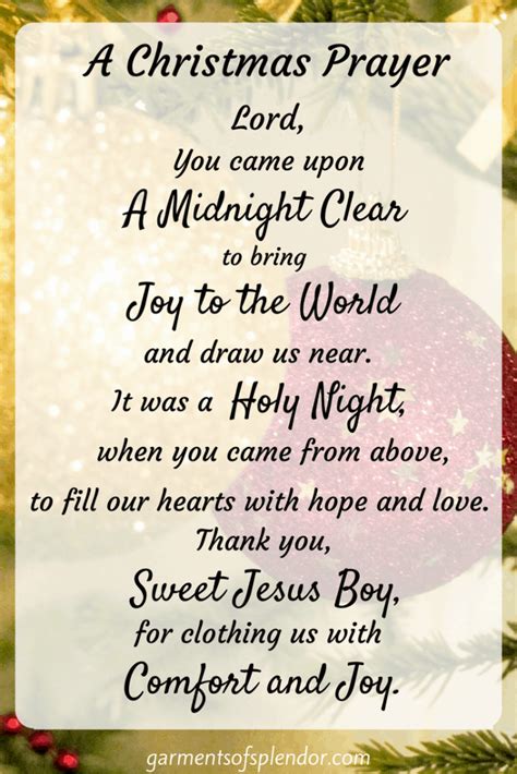 May the hope, the peace, the joy, and the love represented by the birth in bethlehem fill our lives and become part of all that we say and do. Christmas Prayers For The Family - Christmas Dinner Prayer ...