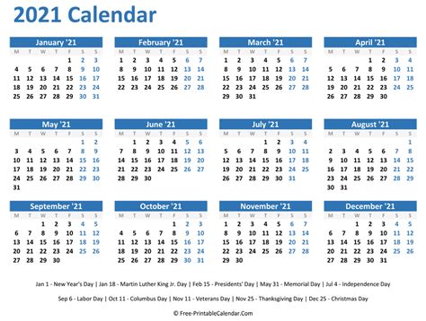 Free Downloadable 2021 Word Calendar Take 2021 Printable Calendar