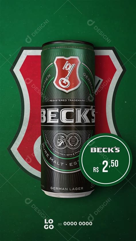 Story Bebidas Cerveja Becks Social Media PSD Editável download Designi