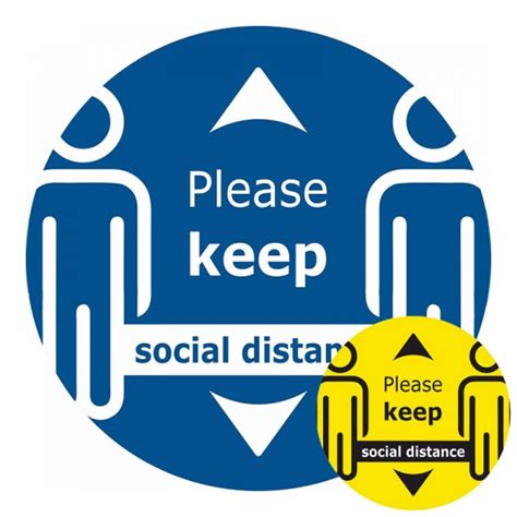 Please Keep Social Distance Zoomed Floor Sticker Pack Of 6 Discount