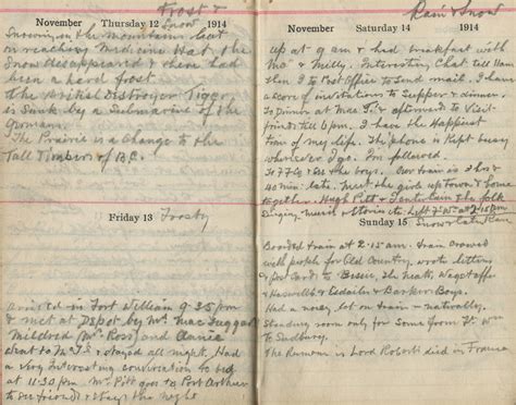 Diary Entries 1914 Walter Draycotts Great War Chronicle