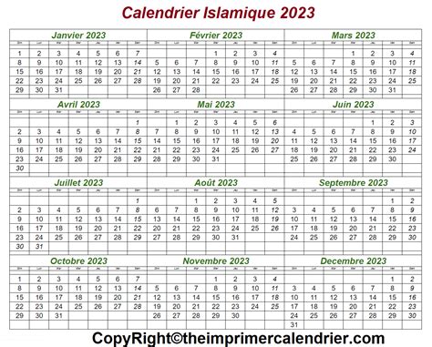 Calendrier Arabe 2023 The Imprimer Calendrier