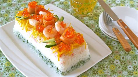 How To Make Sushi Cake Hinamatsuri Recipe 寿司ケーキの作り方 ひな祭り レシピ 寿司