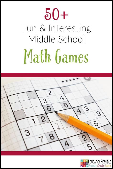 50 Fun And Interesting Middle School Math Games Math Games Middle