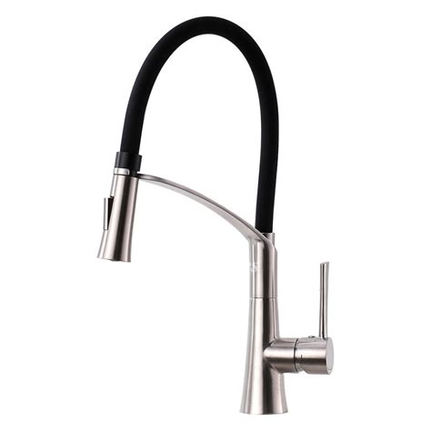 Vapsint stainless steel kitchen faucets. Matte Black Kitchen Faucets Rotatable Gooseneck Vessel ...