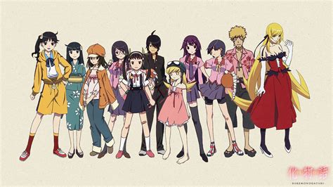 Sfondi Anime Girls Monogatari Oshino Shinobu Senjougahara Hitagi