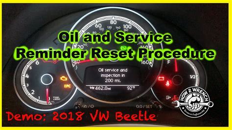 How To Reset Oil And Inspection Reminders Lights On Vw Volkswagen Youtube