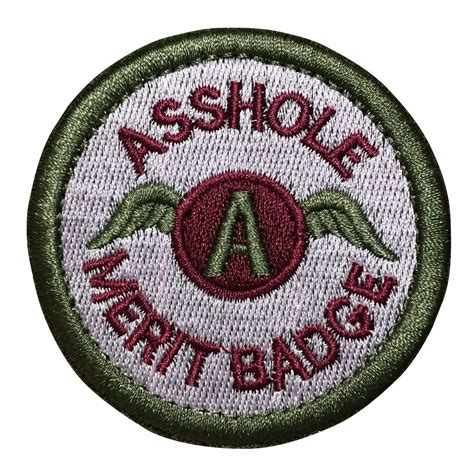 Asshole Merit Badge 25 Tactical Funny Patch Etsy