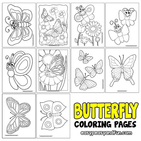 Coloring design freerfly coloring pages design book ideas page. Butterfly Coloring Pages - Free Printable - from Cute to ...