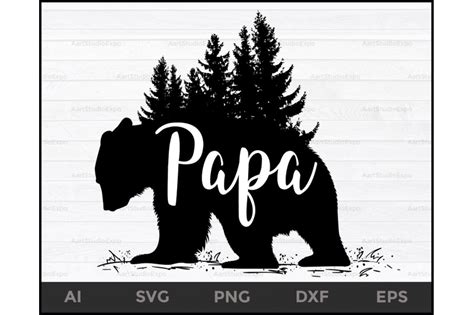 Papa Bear Svg Papa Bearbear Svgcut Filesilhouette Cricut By
